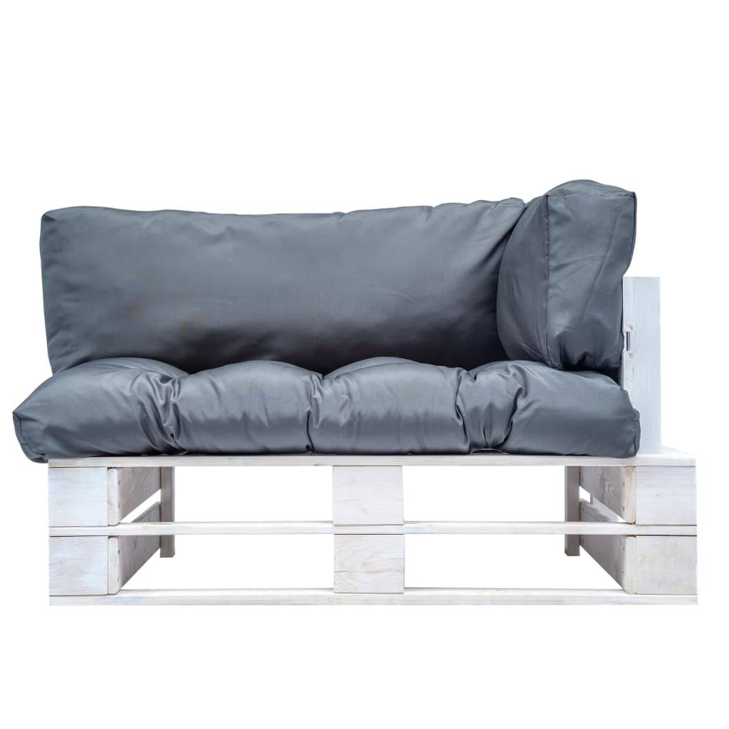 vidaXL Garten-Palettensofa mit Grauen Kissen Kiefernholz