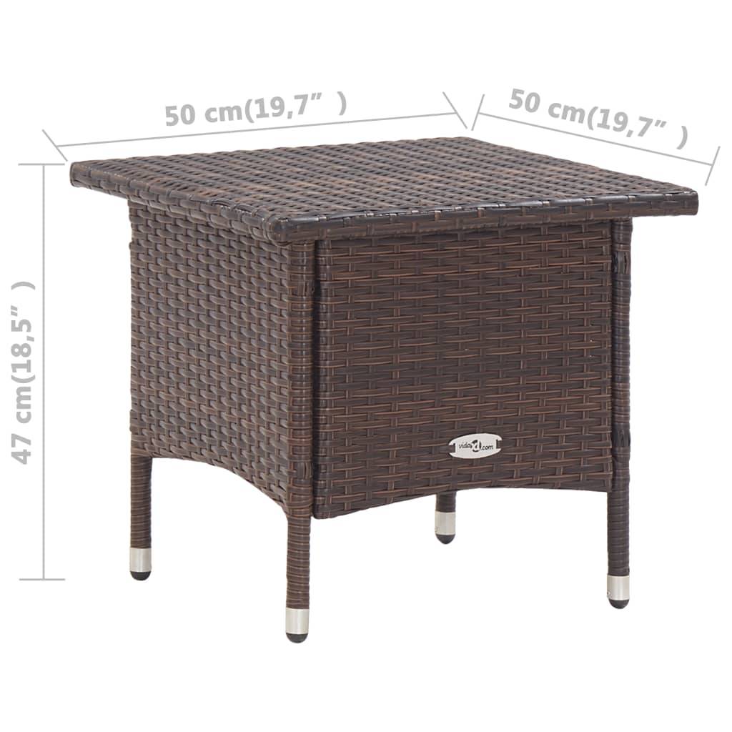 vidaXL Beistelltisch Braun 50x50x47 cm Poly Rattan