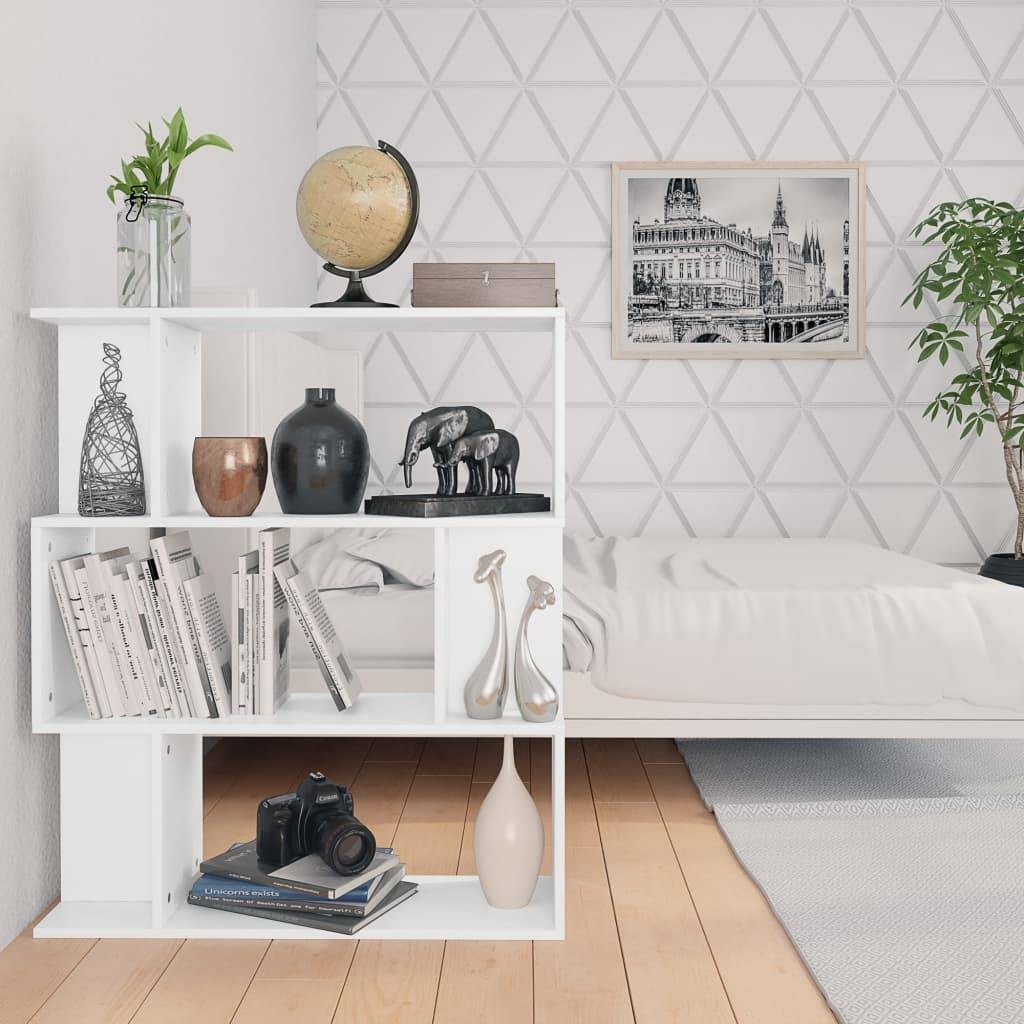vidaXL Bücherregal/Raumteiler Weiß 80x24x96 cm Holzwerkstoff
