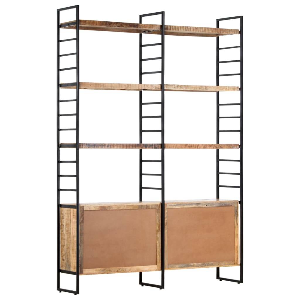 vidaXL Bücherregal 4 Ebenen 124x30x180 cm Raues Mangoholz