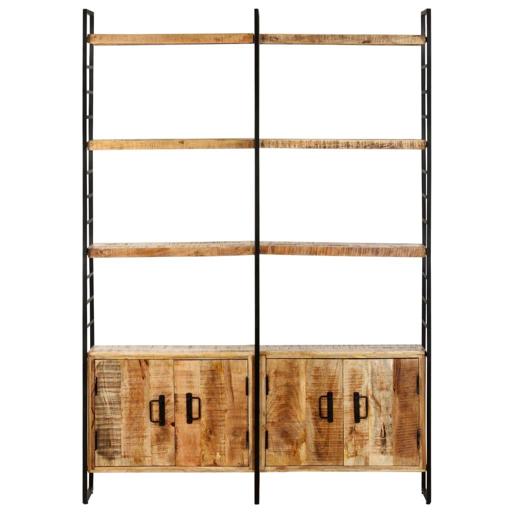 vidaXL Bücherregal 4 Ebenen 124x30x180 cm Raues Mangoholz