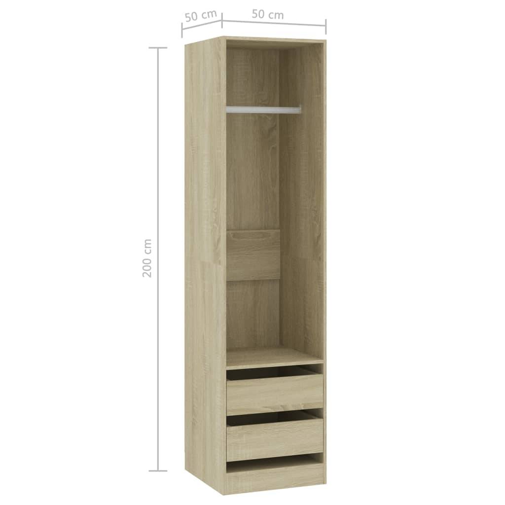 vidaXL Kleiderschrank mit Schubladen Sonoma-Eiche 50x50x200 cm