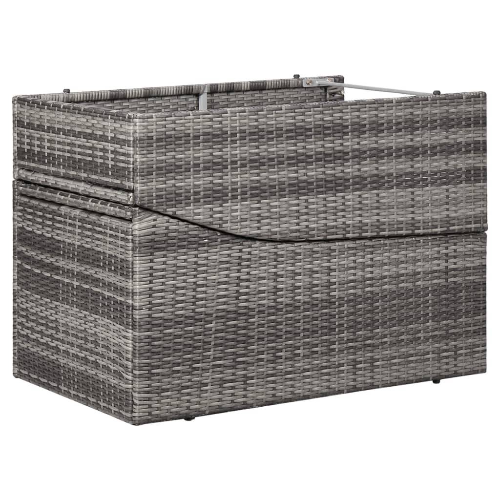 vidaXL Sonnenliege mit Auflage Poly Rattan Grau