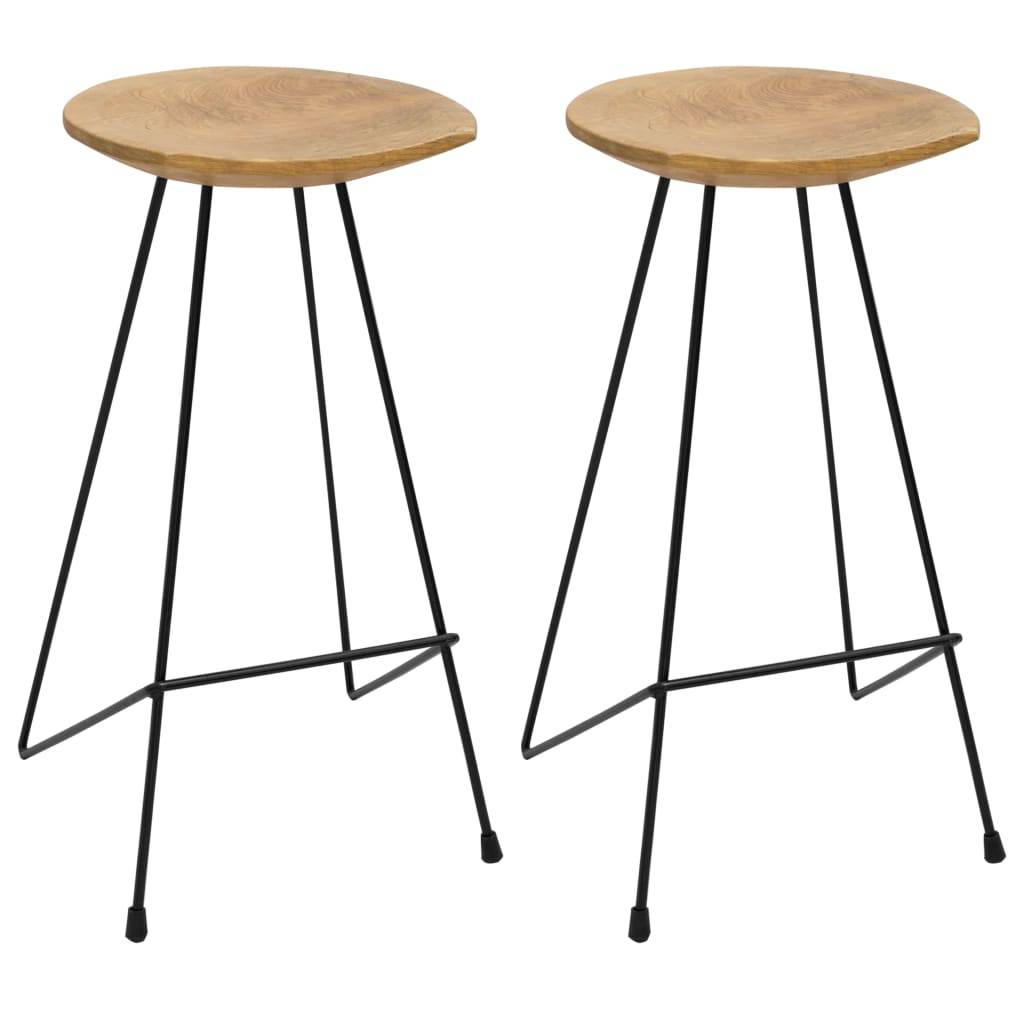 vidaXL Barhocker 2 Stk. Massivholz Teak
