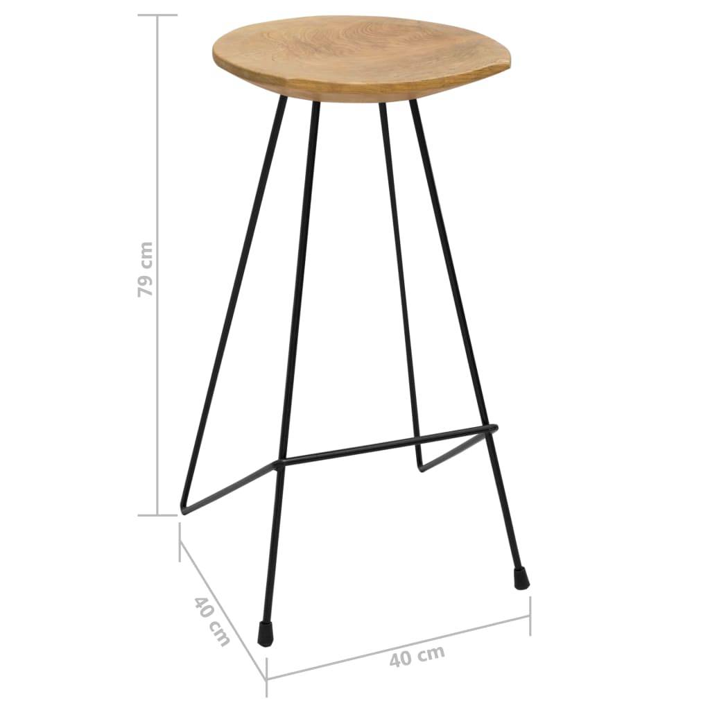 vidaXL Barhocker 2 Stk. Massivholz Teak