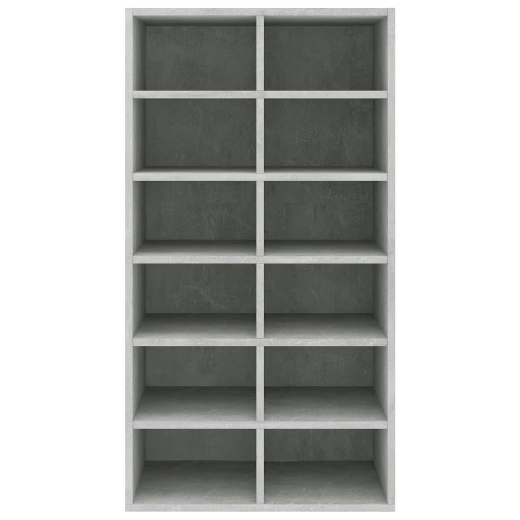 vidaXL Schuhregal Betongrau 54x34x100,5 cm Holzwerkstoff