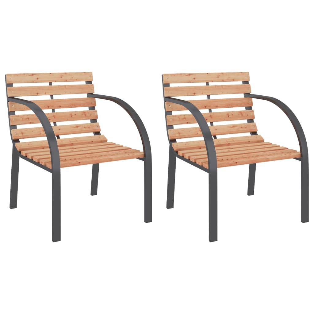 vidaXL Gartenstühle 2 Stk. Holz