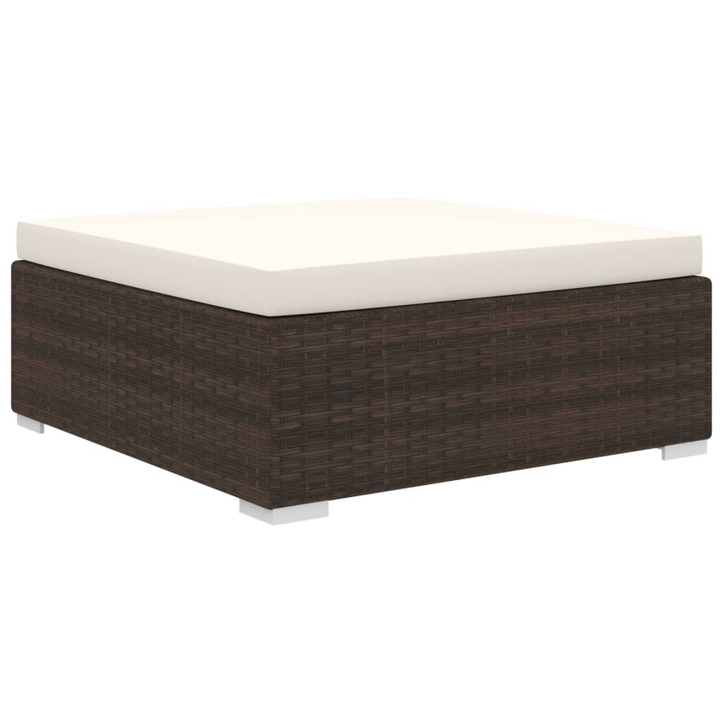 vidaXL 8-tlg. Garten-Lounge-Set mit Auflagen Poly Rattan Braun