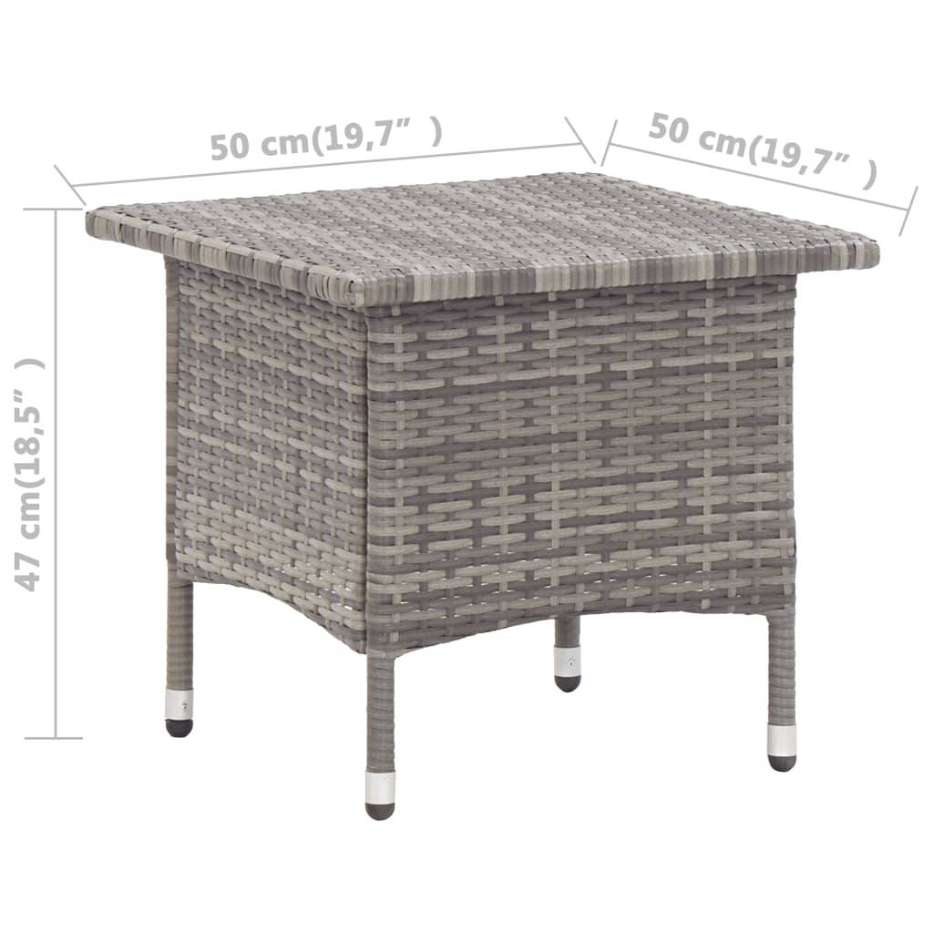 vidaXL Beistelltisch Grau 50x50x47 cm Poly Rattan