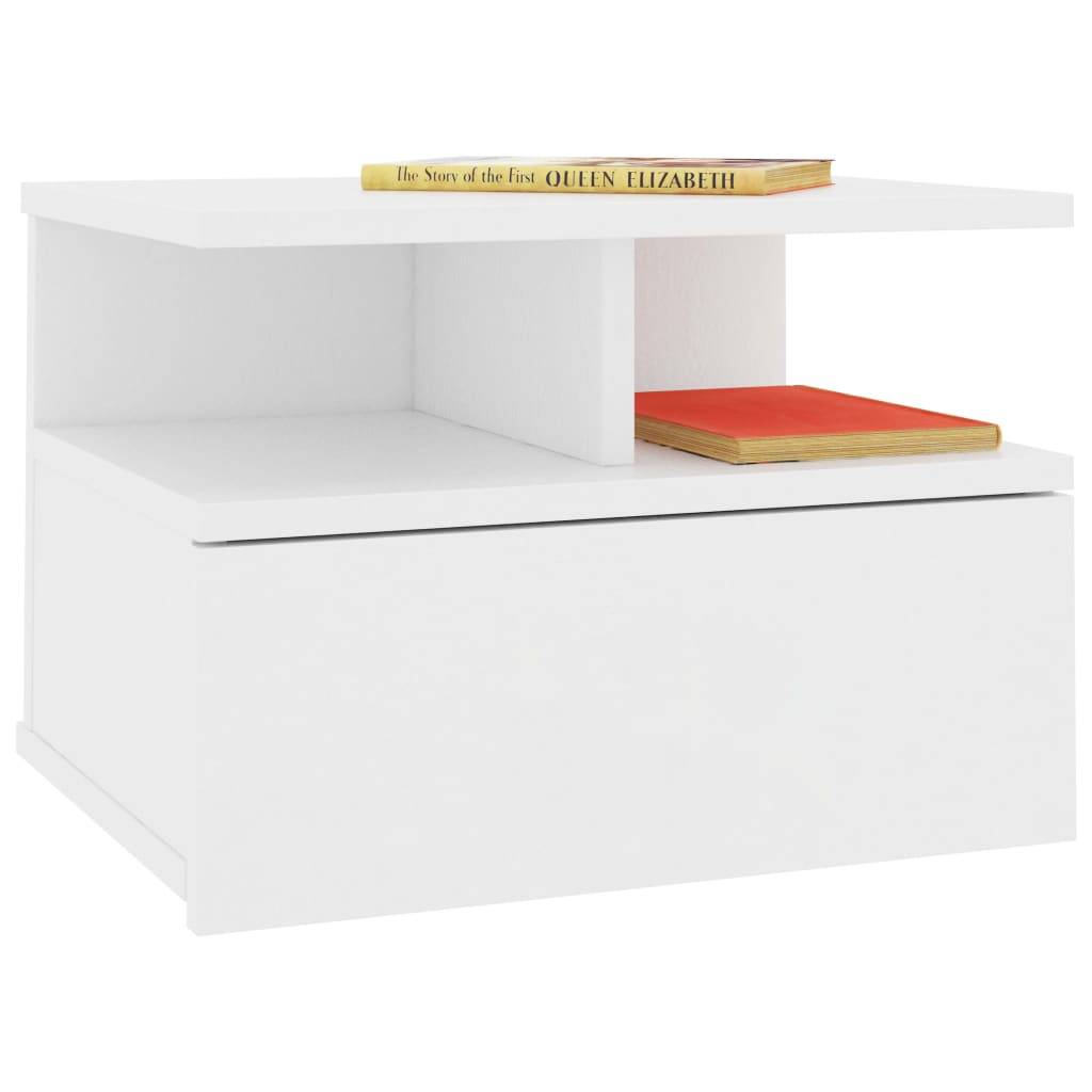 vidaXL Hängender Nachttisch Weiß 40x31x27 cm Holzwerkstoff
