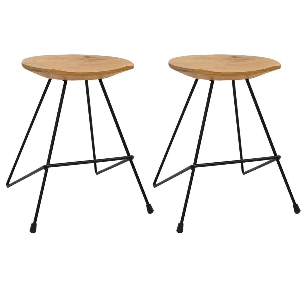 vidaXL Hocker 2 Stk. Teak Massivholz