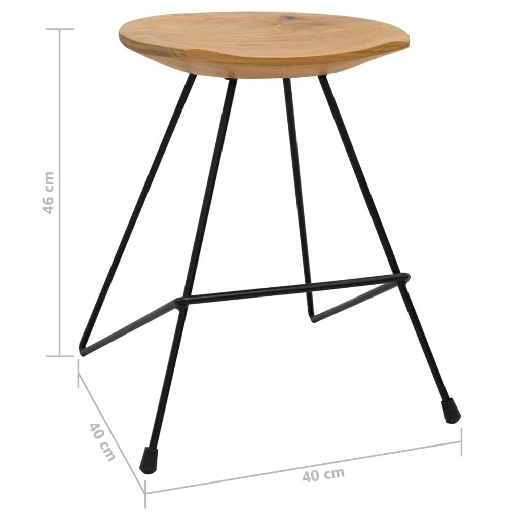 vidaXL Hocker 2 Stk. Teak Massivholz