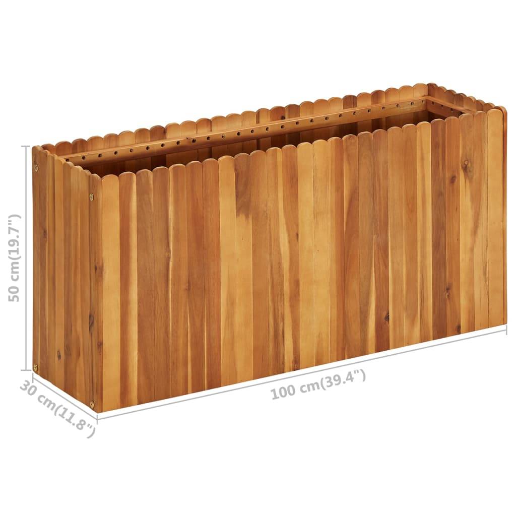 vidaXL Garten-Hochbeet 100 x 30 x 50 cm Massivholz Akazie