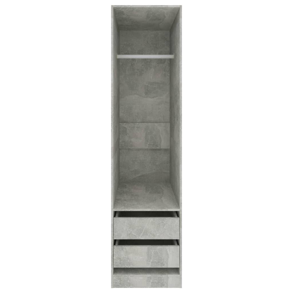 vidaXL Kleiderschrank Schubladen Betongrau 50x50x200cm Holzwerkstoff