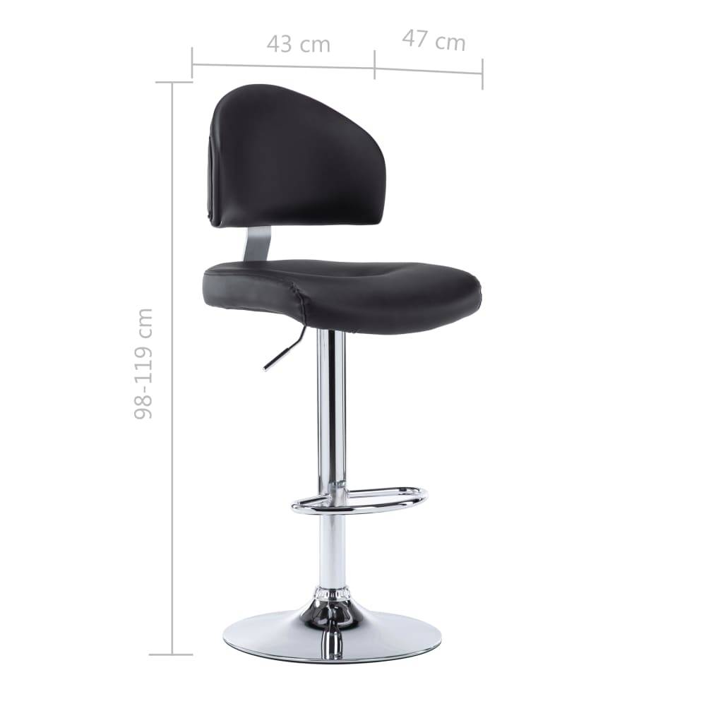 vidaXL Barhocker Schwarz Kunstleder