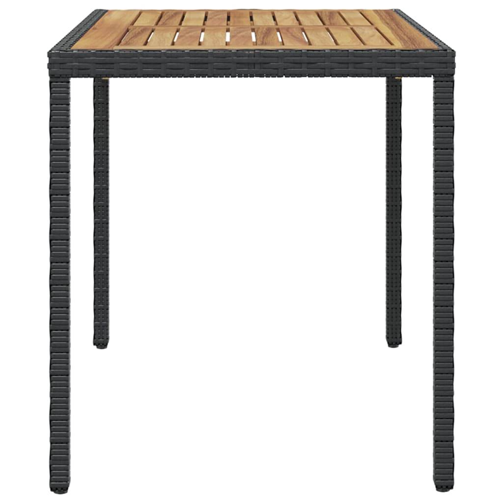 vidaXL Gartentisch Schwarz und Braun 123x60x74 cm Massivholz Akazie
