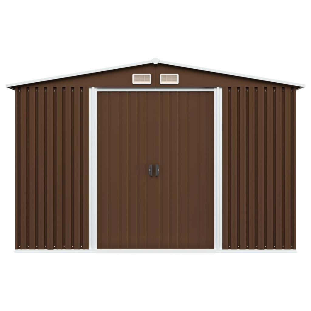 vidaXL Geräteschuppen Braun 257x205x178 cm Stahl