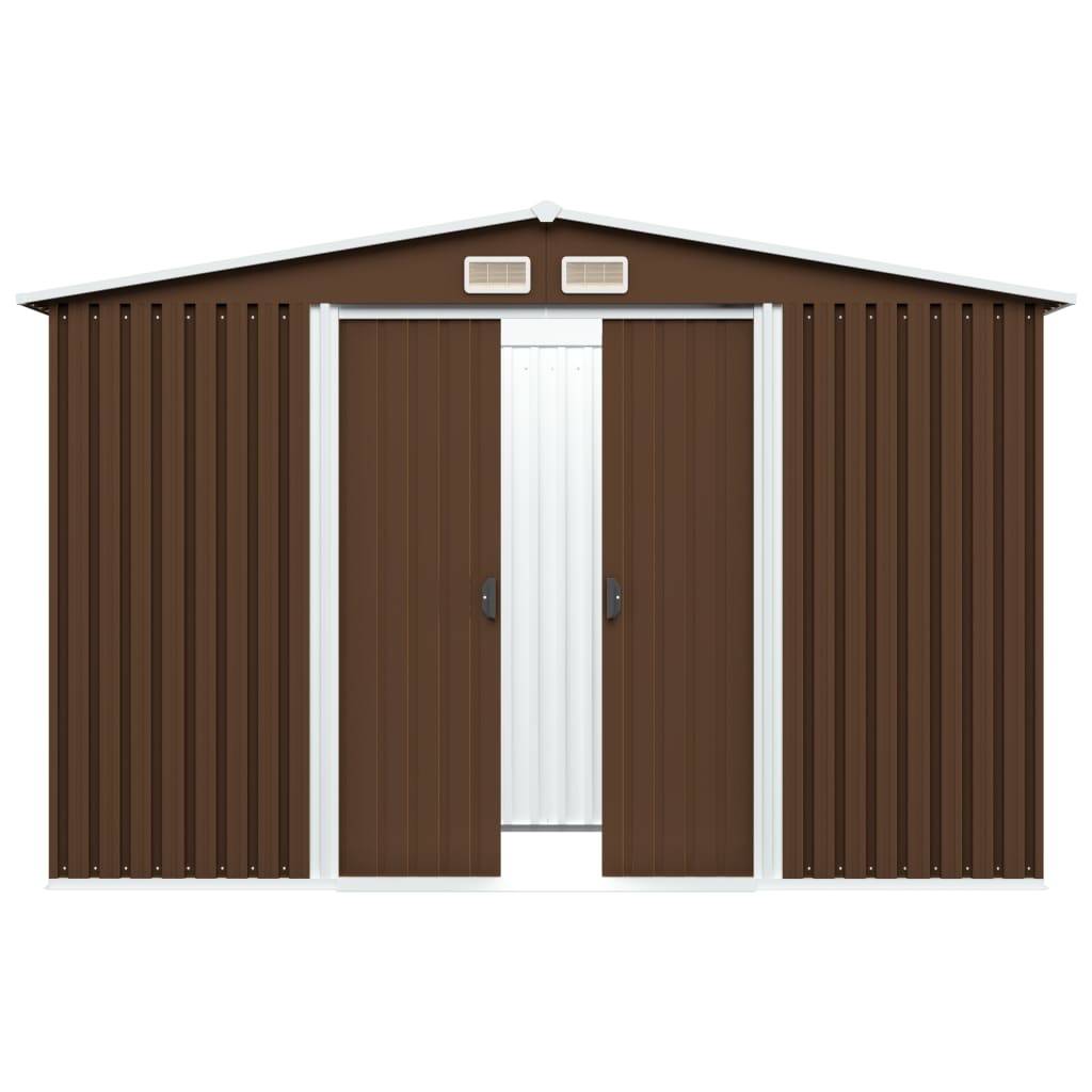 vidaXL Geräteschuppen Braun 257x205x178 cm Stahl