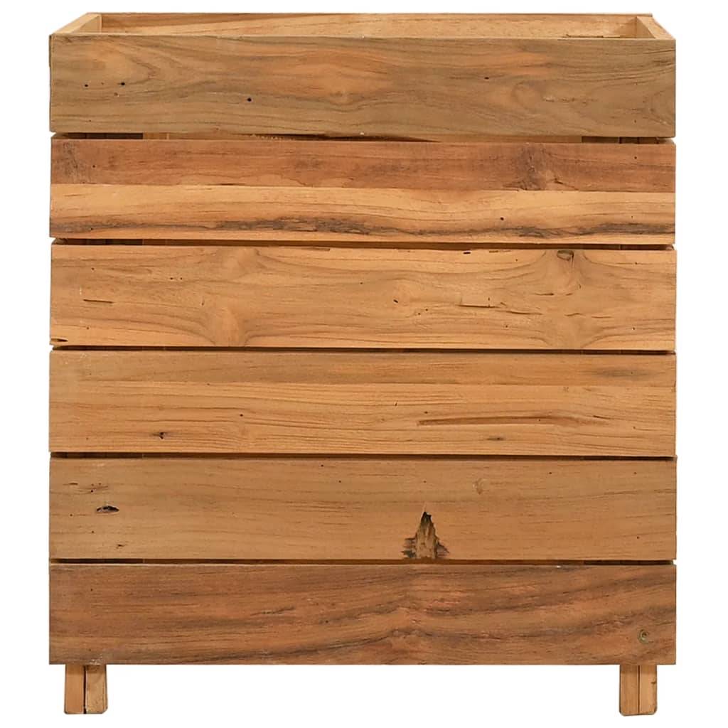 vidaXL Hochbeet 50x40x55 cm Teak Altholz und Stahl