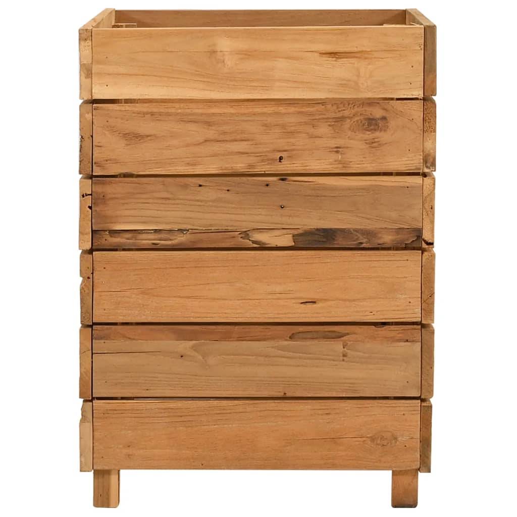 vidaXL Hochbeet 50x40x55 cm Teak Altholz und Stahl