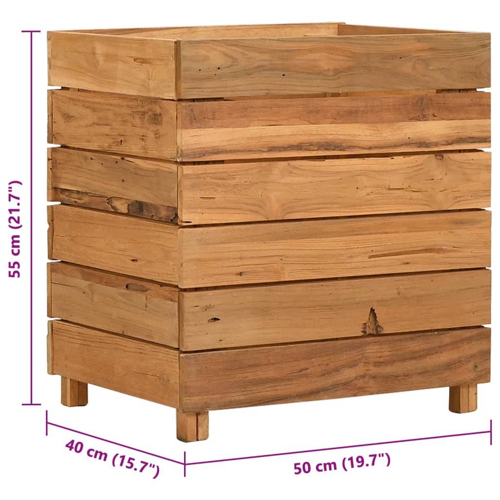 vidaXL Hochbeet 50x40x55 cm Teak Altholz und Stahl