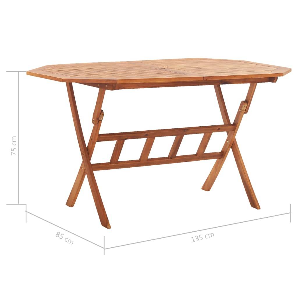 vidaXL Gartentisch Klappbar 135x85x75 cm Massivholz Akazie