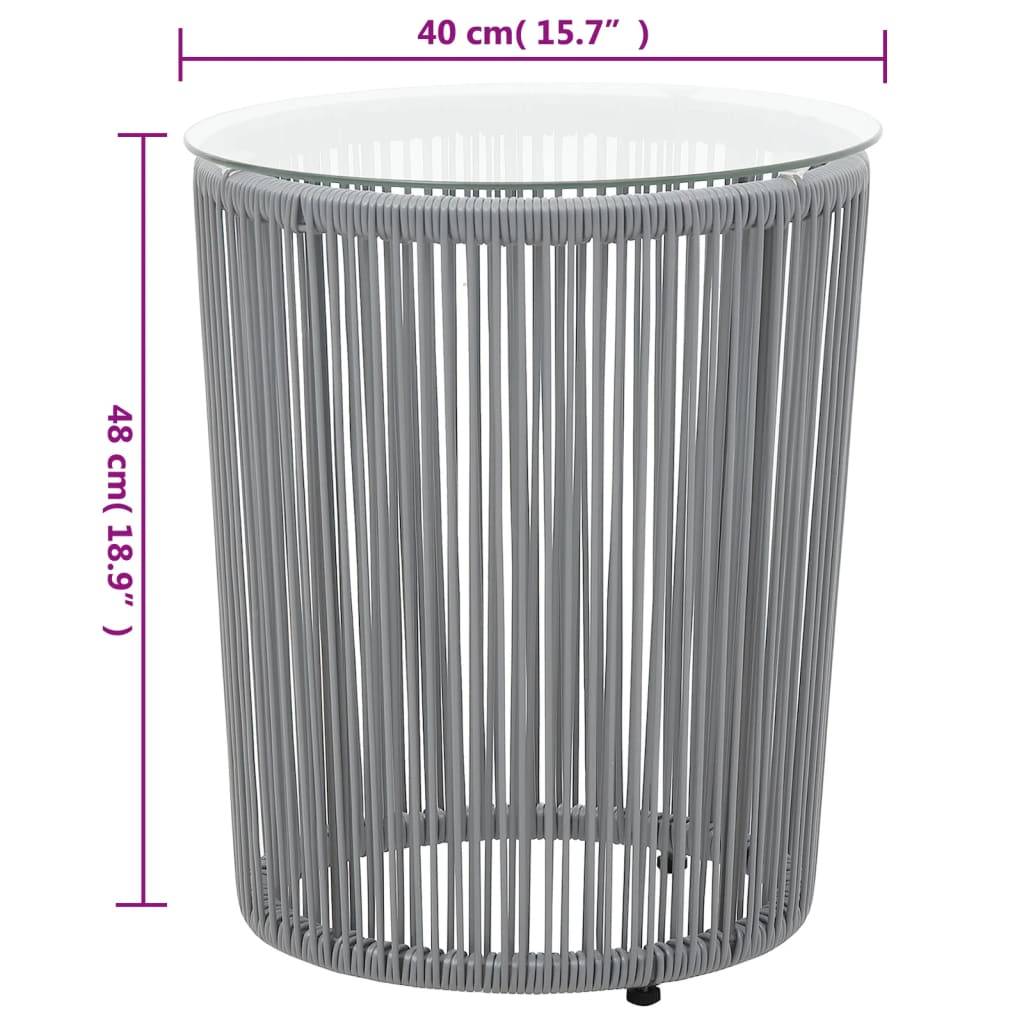 vidaXL 3-tlg. Bistro-Set mit Kissen PE-Rattan Grau