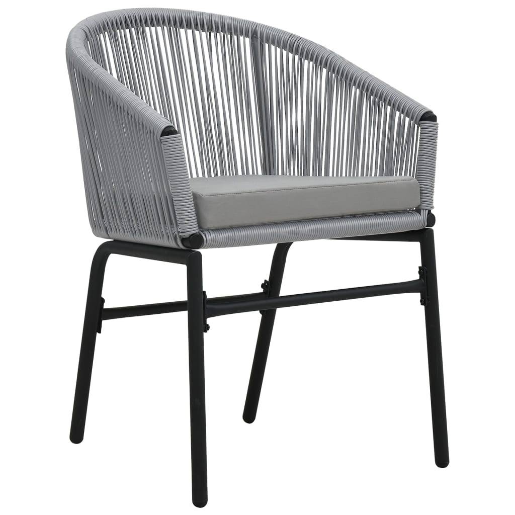 vidaXL 3-tlg. Bistro-Set mit Kissen PE-Rattan Grau