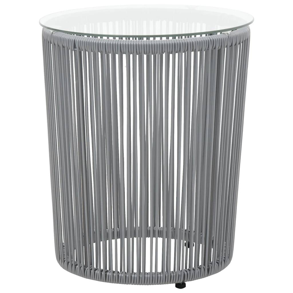 vidaXL 3-tlg. Bistro-Set mit Kissen PE-Rattan Grau