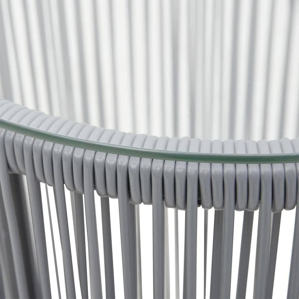 vidaXL 3-tlg. Bistro-Set mit Kissen PE-Rattan Grau