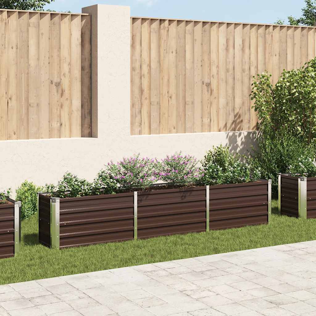 vidaXL Garten-Hochbeet Verzinkter Stahl 240×40×45 cm Braun