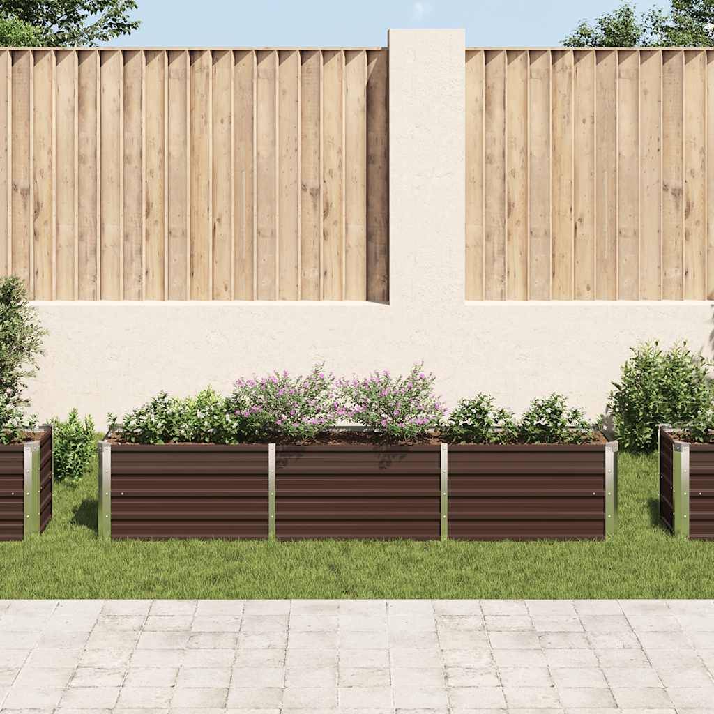 vidaXL Garten-Hochbeet Verzinkter Stahl 240×40×45 cm Braun