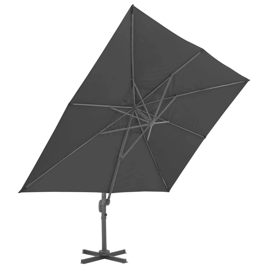 vidaXL Ampelschirm mit Aluminium-Mast 4x3 cm Schwarz