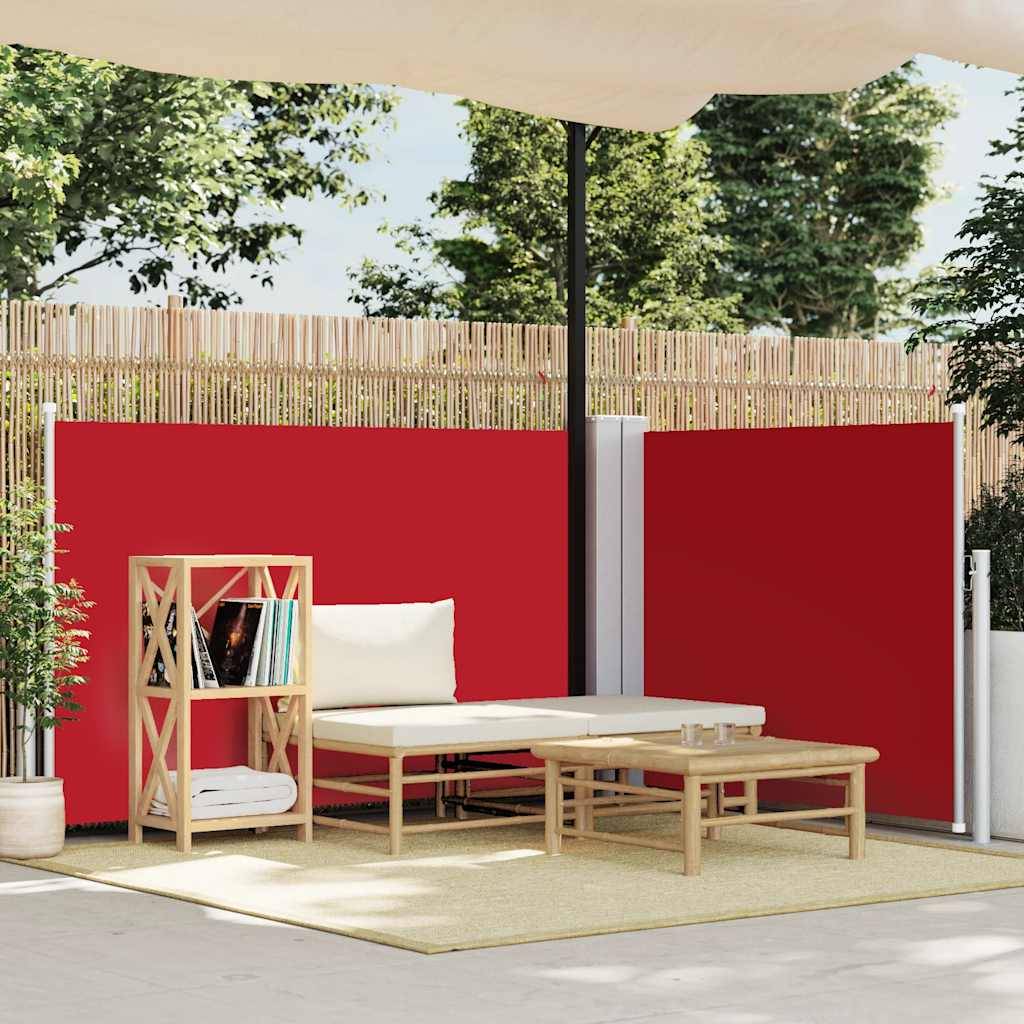 vidaXL Ausziehbare Seitenmarkise Rot 120 x 1000 cm