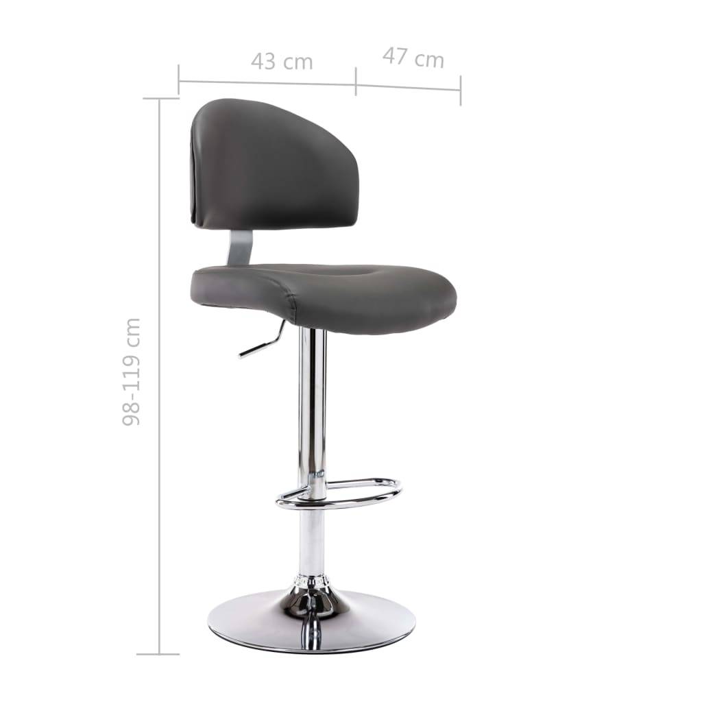 vidaXL Barhocker Grau Kunstleder