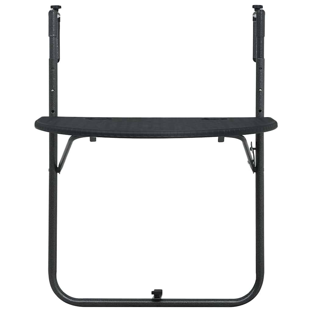 vidaXL Balkon-Hängetisch Schwarz 60x64x83,5 cm Kunststoff Rattan-Optik