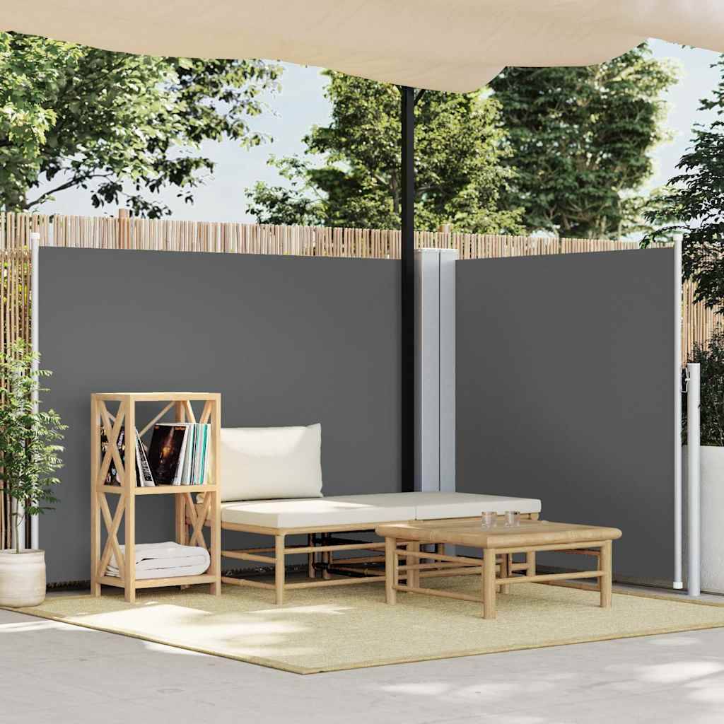 vidaXL Ausziehbare Seitenmarkise Anthrazit 140 x 1000 cm
