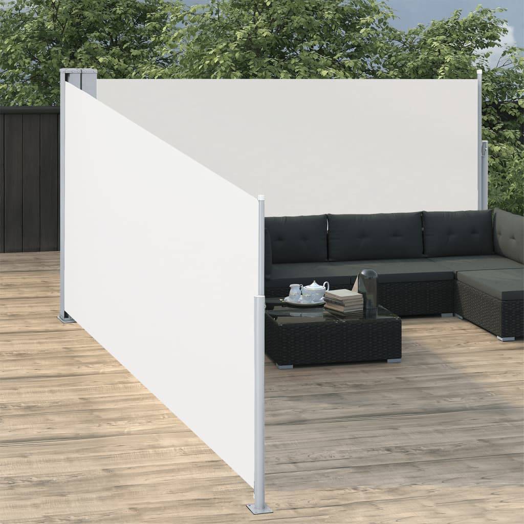 vidaXL Ausziehbare Seitenmarkise Creme 170 x 1000 cm