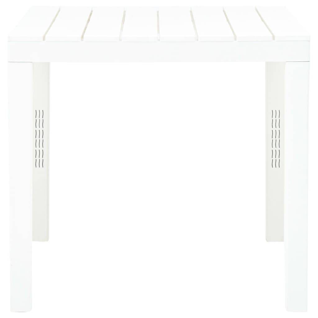 vidaXL Gartentisch Weiß 78x78x72 cm Kunststoff