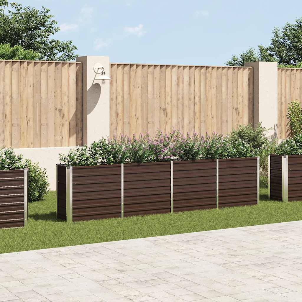 vidaXL Hochbeet 320 x 40 x 77 cm Verzinkter Stahl Braun