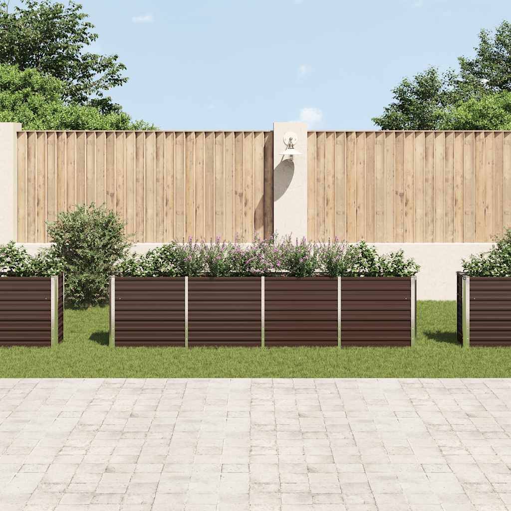 vidaXL Hochbeet 320 x 40 x 77 cm Verzinkter Stahl Braun