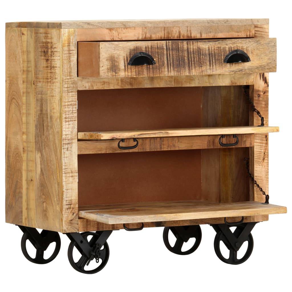 vidaXL Beistellschrank mit Rädern 70 x 40 x 75 cm Massivholz Mango
