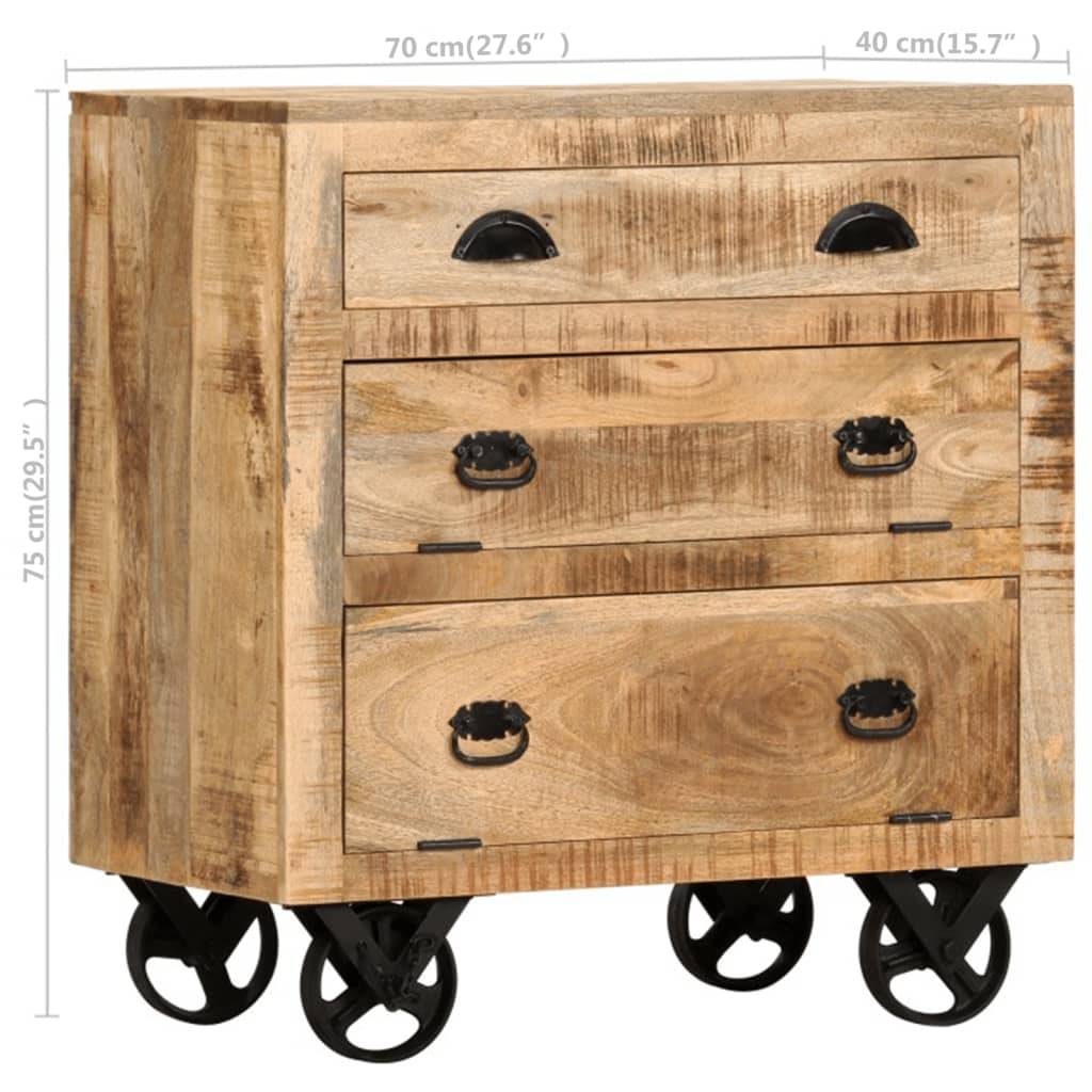 vidaXL Beistellschrank mit Rädern 70 x 40 x 75 cm Massivholz Mango