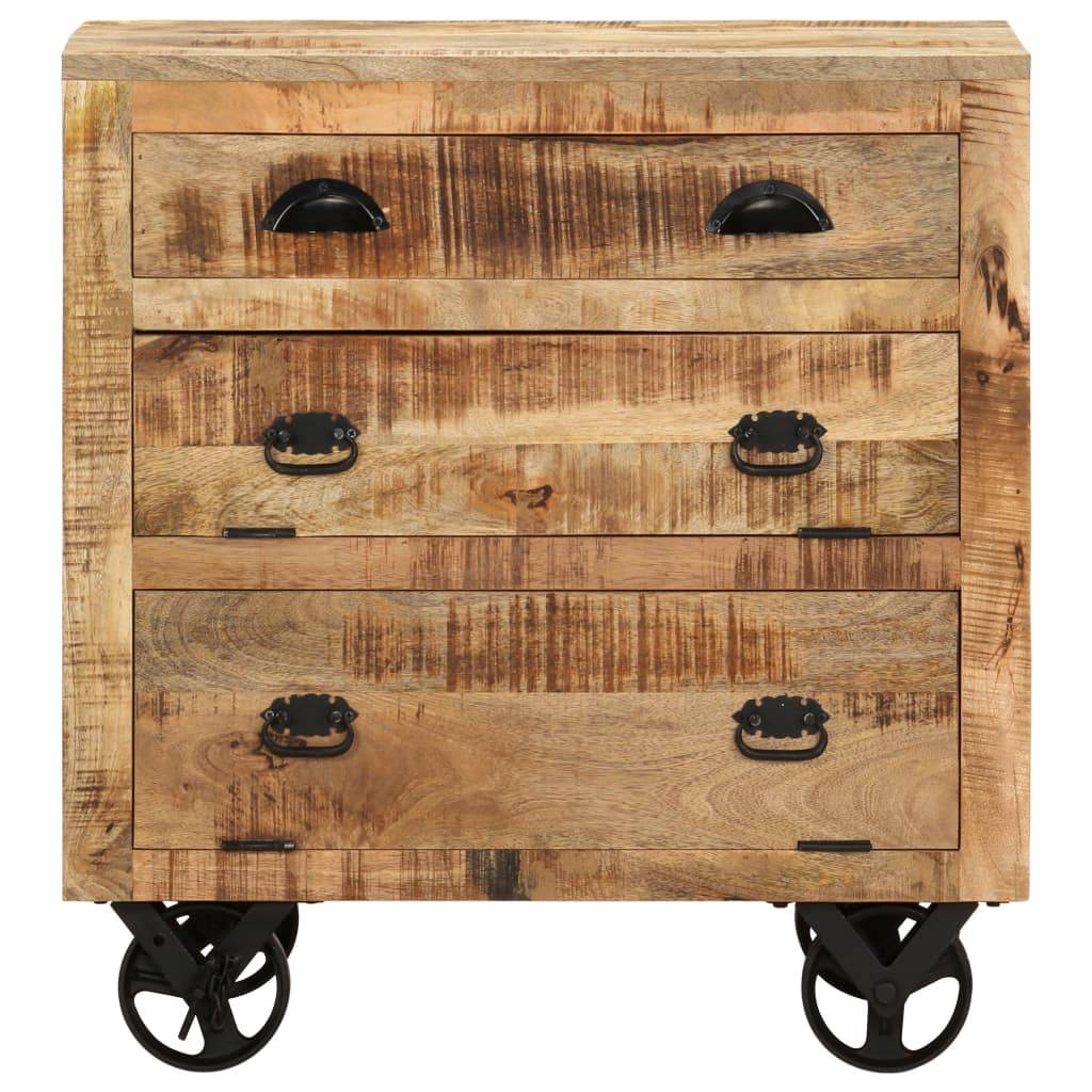 vidaXL Beistellschrank mit Rädern 70 x 40 x 75 cm Massivholz Mango