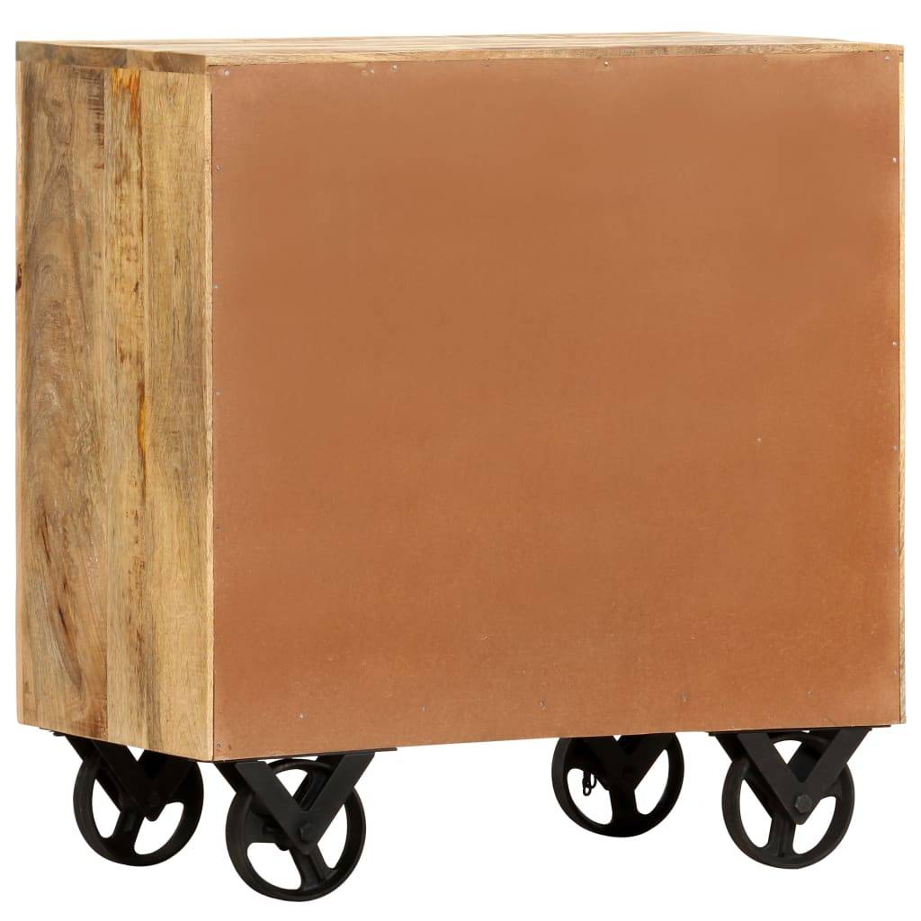 vidaXL Beistellschrank mit Rädern 70 x 40 x 75 cm Massivholz Mango