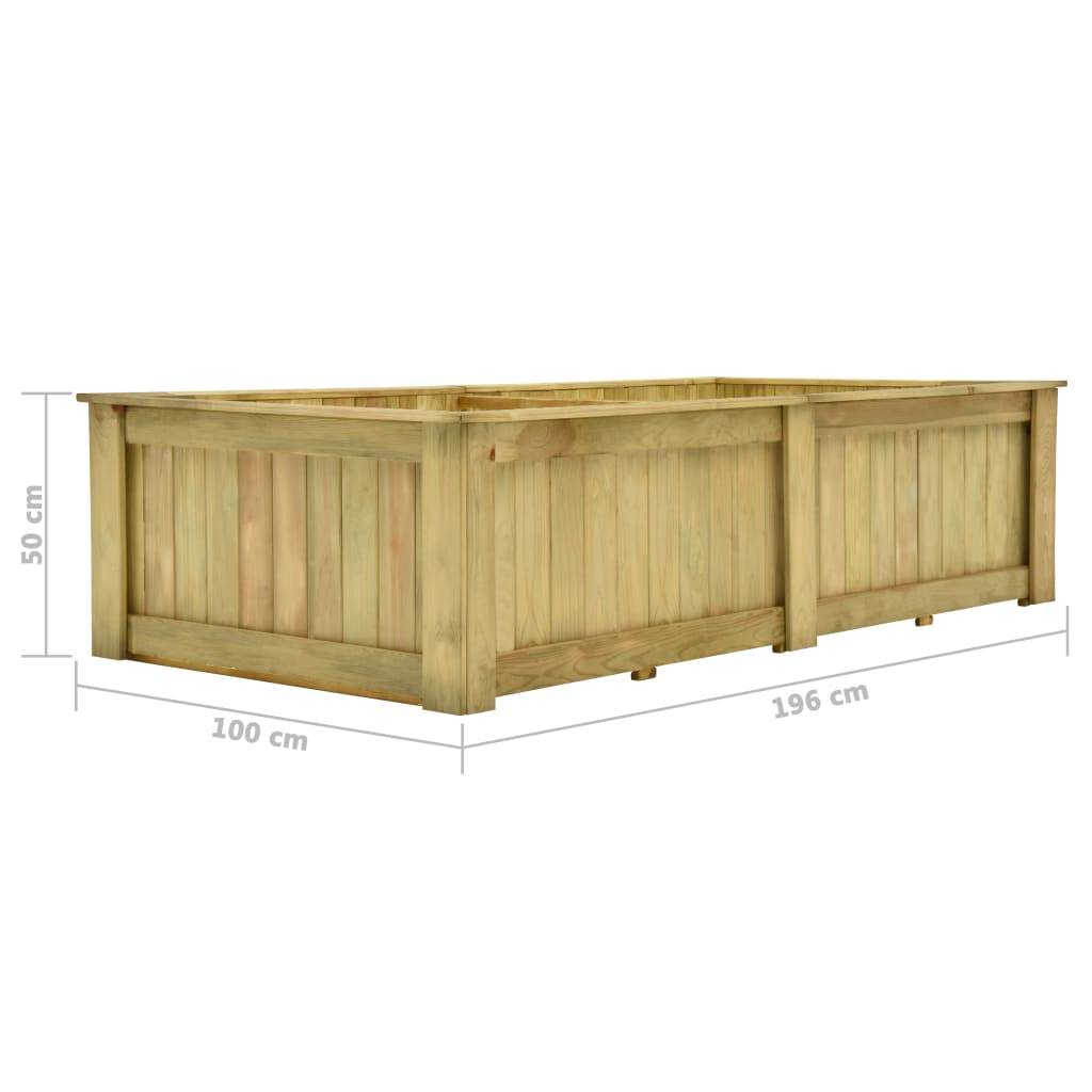 vidaXL Hochbeet 196 x 100 x 50 cm Kiefernholz Imprägniert