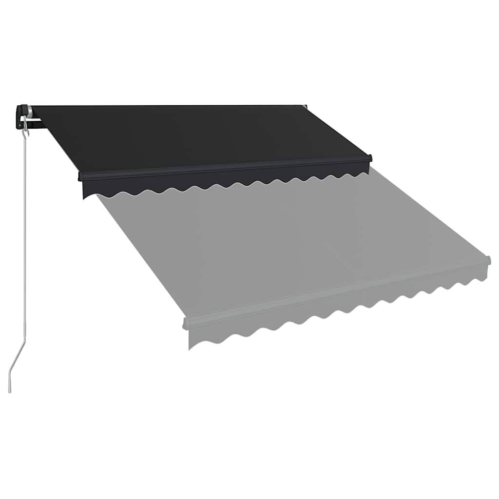 vidaXL Markise Manuell Einziehbar mit LED 350x250 cm Anthrazit