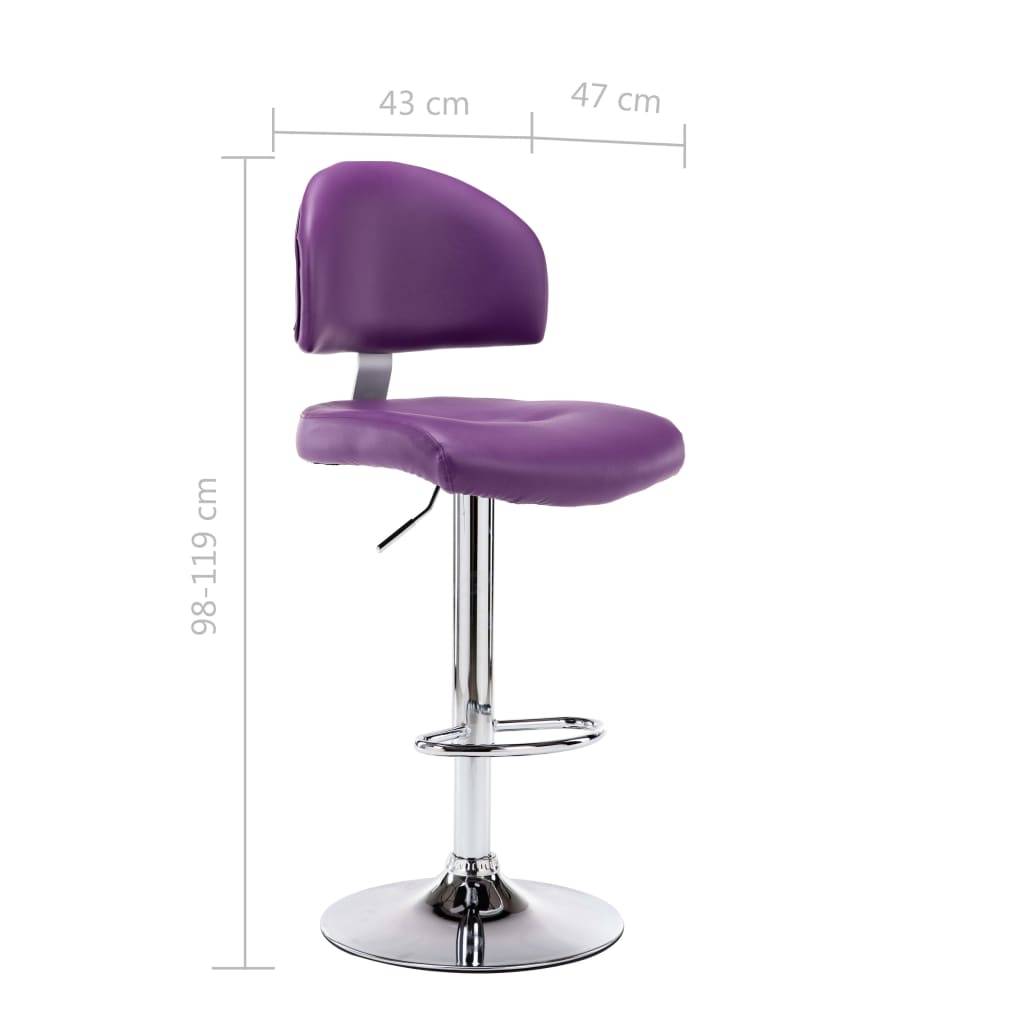 vidaXL Barhocker 2 Stk. Lila Kunstleder