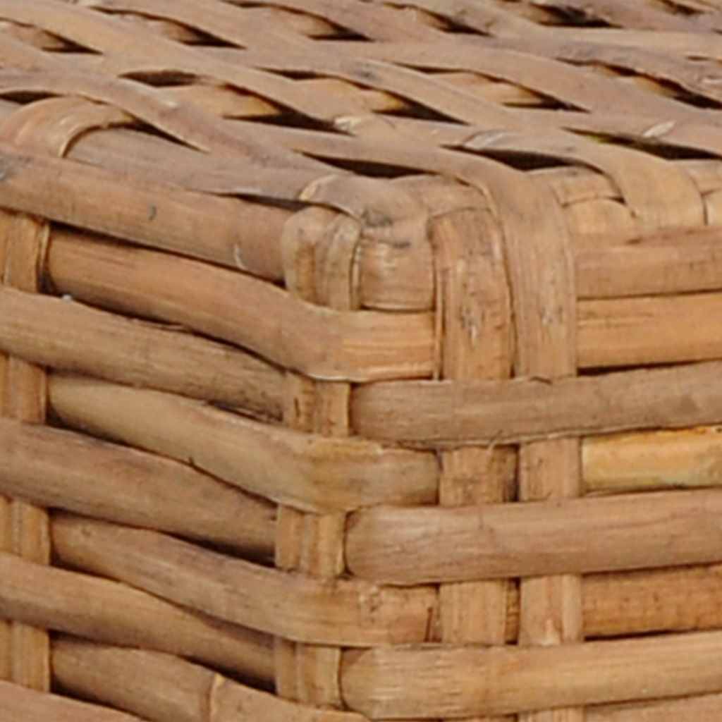vidaXL Fußhocker mit Kissen Natürliches Rattan