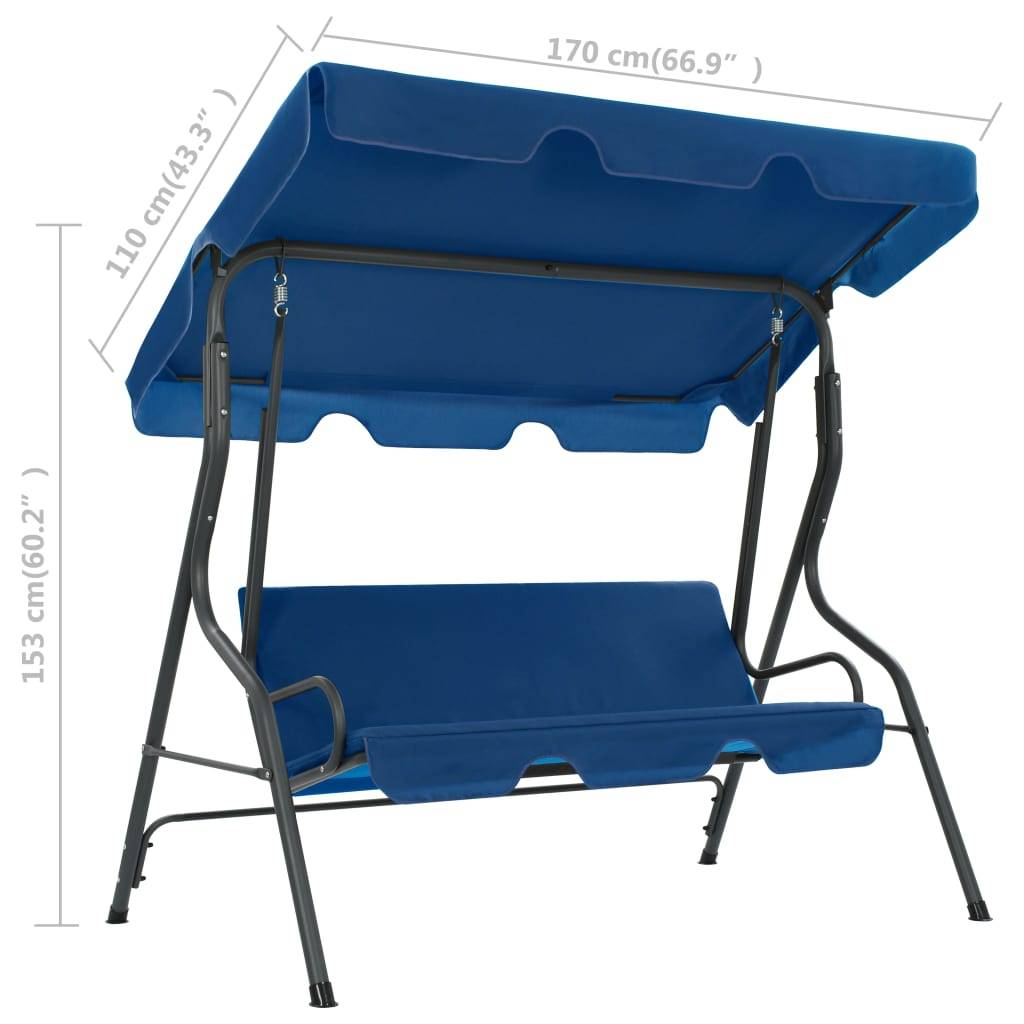 vidaXL Hollywoodschaukel Dunkelblau 170×110×153 cm Stoff